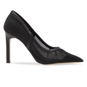 Open Edit Daria Black Mesh Pumps Heels Shoes